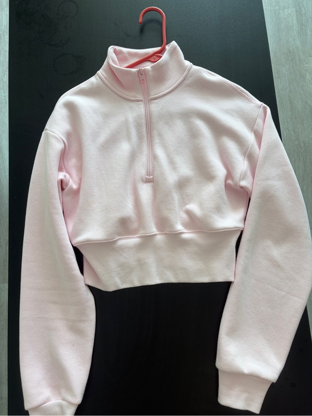 SKIMS Cropped Half-Zip Pink Women's Sweater